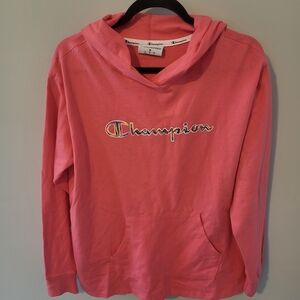 Champion Women's Pink Hoodie Long Sleeve Top